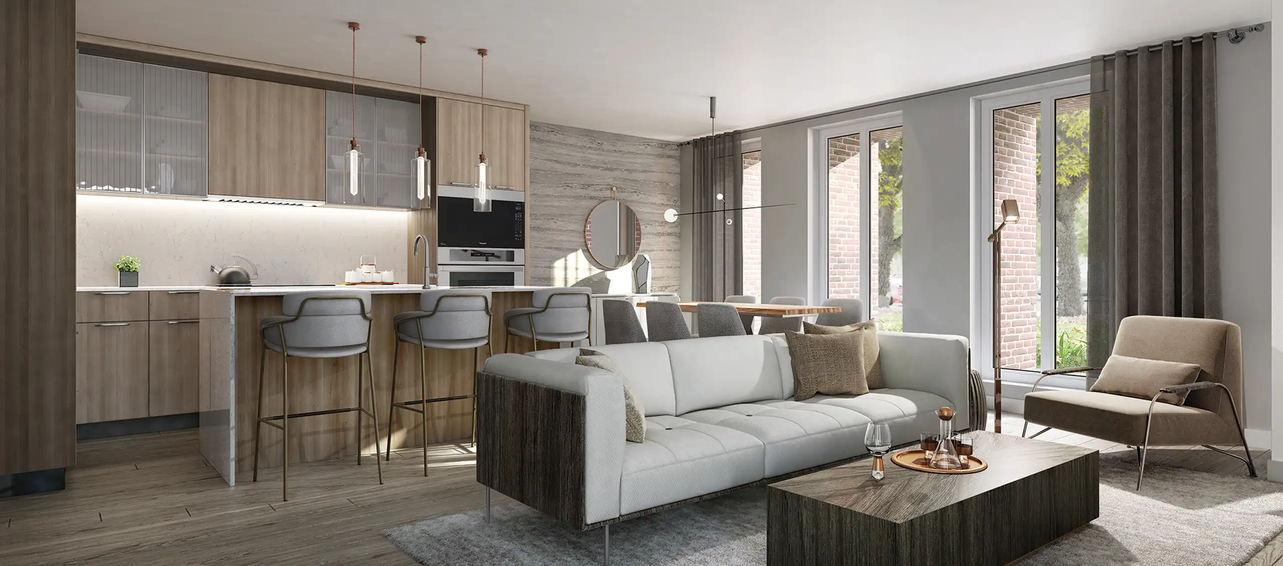 living room dining room space